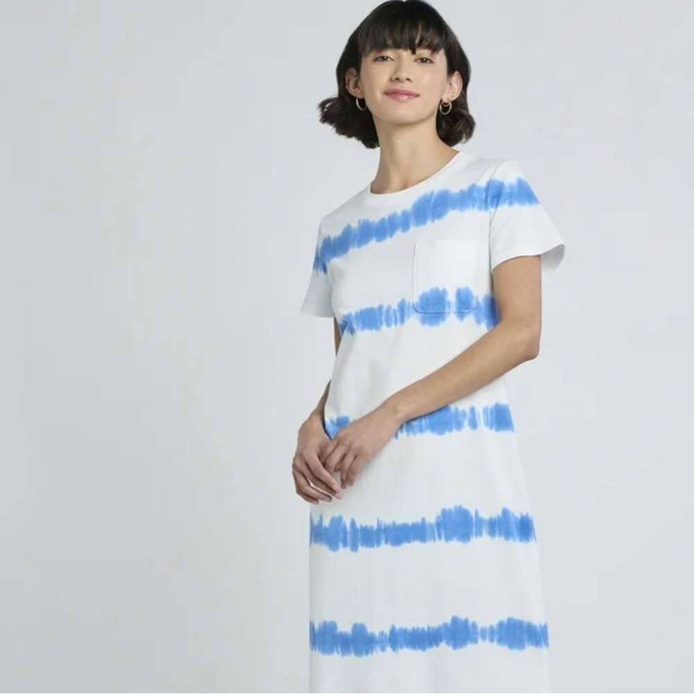 Time and Tru Cotton T-Shirt Dress tie-dye short sleeves XXL 20 blue